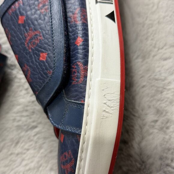 MCM Mens Blue Monogram Visetos Coated Canvas Low-top Sneaker SZ 45 /11 main image 4